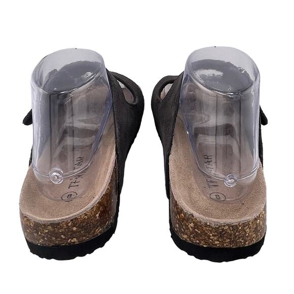 TF Star Brown Slide Buckle Leather Suede Sandals Size 8M NWT - Picture 6 of 7